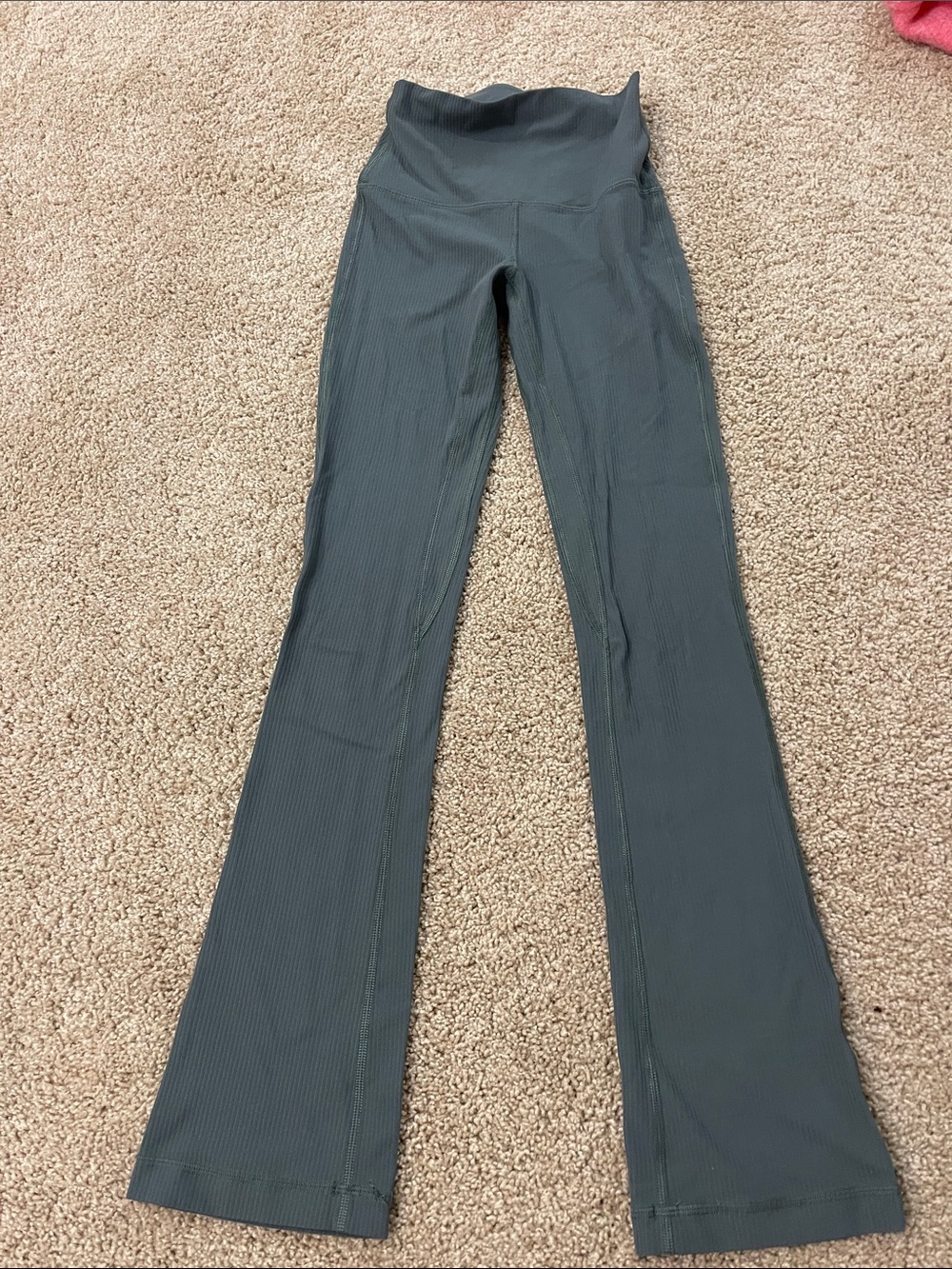 lululemon athletica High-Waist Ribbed Flare Leggings in Charcoal